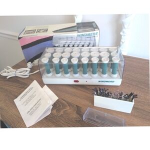 Windmere Gentle Curl 24 Hairsetter Flocked Rollers Vintage FS-24/655 Green White